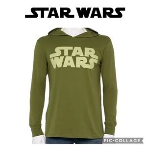 Disney Star Wars Episode VI Return of The Jedi men Hooded Tee size L NWT